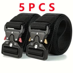 5pcs Versatile Men's Tactical Belts - Durable, Adjustable Design - for Outdoor Hunting & Sports Enthusiasts