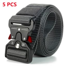 5pcs Versatile Men's Tactical Belts - Durable, Adjustable Design - for Outdoor Hunting & Sports Enthusiasts