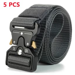 5pcs Versatile Men's Tactical Belts - Durable, Adjustable Design - for Outdoor Hunting & Sports Enthusiasts