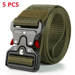 5pcs Versatile Men's Tactical Belts - Durable, Adjustable Design - for Outdoor Hunting & Sports Enthusiasts