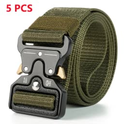 5pcs Versatile Men's Tactical Belts - Durable, Adjustable Design - for Outdoor Hunting & Sports Enthusiasts