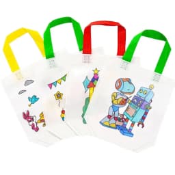 DIY /Coloring Goodie Bags with Coloring Markers Party Gift Bags for Kids Toy Storage Bag Eco Non-Woven Fabric Shopping Bags
