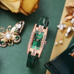 2PCS/Set Women's Watches Fashion Rectangle Leather Band Quartz Watch(Without Box)