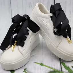 22mm Wide Colorful Ribbon Shoelaces with Golden Metal Tip for Laces End Satin Personalization Free Installation Zapatillas Mujer