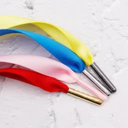 22mm Wide Colorful Ribbon Shoelaces with Golden Metal Tip for Laces End Satin Personalization Free Installation Zapatillas Mujer