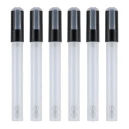 6Pcs Empty Refillable Markers blank Paint Pen Graffiti Markers Acrylic Markers Round/Chisel Tip for Coloring Painting