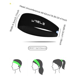 WRELS Sports Headband Running Fitness Sweatband Quick-Dry Elastic Absorbent Men Women Cycling Jog Tennis Yoga Gym Hair Bandage