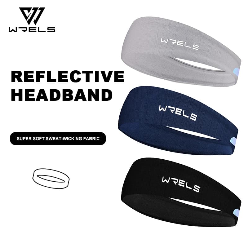 WRELS Sports Headband Running Fitness Sweatband Quick-Dry Elastic Absorbent Men Women Cycling Jog Tennis Yoga Gym Hair Bandage