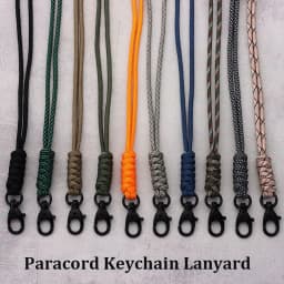 Paracord Keychain Lanyard Rotatable Buckle High Strength Parachute Cord Emergency Survival Backpack Triangle Key Ring Neck