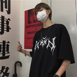 Women T Shirt Hip-Hop Loose Punk Letter Print Tops Tee Black T-shirt Female Summer T-shirt Graphic Tee Female Cute Tops Tee