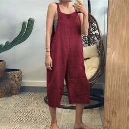 Solid Color Women Loose Cotton Linen Jumpsuit Sleeveless Harem Overalls Jumpsuits Loose Vintage Pants Femme Clothes