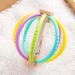 Baby Rattle Toy Wooden Rain Drum With Silicone Baby Sensory Touch Toy Newborn Dental Care Gum Anti-eating Hand ​Molar Stick Gif