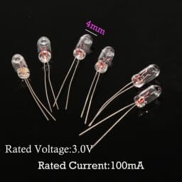 Evemodel 100pcs 2.5mm 3mm 4mm 5mm Clear Mini Bulbs Grain of Wheat Bulbs Incandescent Filament Lights 1.5V 3V 6V 12V