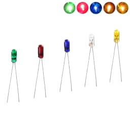 Evemodel 100pcs 2.5mm 3mm 4mm 5mm Clear Mini Bulbs Grain of Wheat Bulbs Incandescent Filament Lights 1.5V 3V 6V 12V