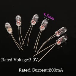 Evemodel 100pcs 2.5mm 3mm 4mm 5mm Clear Mini Bulbs Grain of Wheat Bulbs Incandescent Filament Lights 1.5V 3V 6V 12V