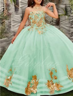 Gold Tulle Flower Girl Dress For Wedding Sleeveless Applique Puffy Floor Length Princess Kids First Communion Ball Gown