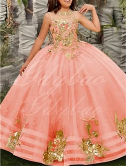Gold Tulle Flower Girl Dress For Wedding Sleeveless Applique Puffy Floor Length Princess Kids First Communion Ball Gown