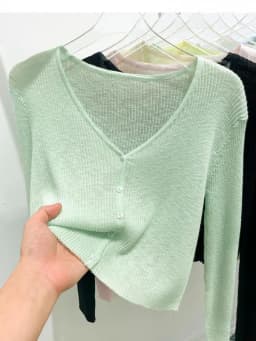 Korean Cardigan Women Thin Summer Casual Solid Feminino Sun-proof All-match Knitted V-neck Sweet Style Candy Color Basic Daily
