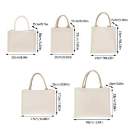 DIY Reusable Hand Drawn Canvas Bag Reusable Large Capacity Foldable Shopping Bag Beige Daily Commutting Blank Tote Sack