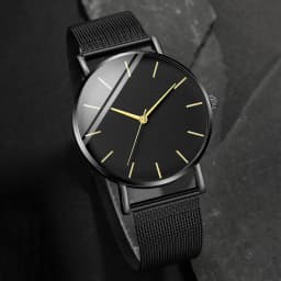 Fashion Men Business Watches Ultra Thin Stainless Steel Mesh Belt Quartz Watch