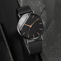 Fashion Men Business Watches Ultra Thin Stainless Steel Mesh Belt Quartz Watch