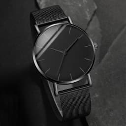 Fashion Men Business Watches Ultra Thin Stainless Steel Mesh Belt Quartz Watch