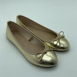 Eilyken Gold Silver Elegant Bowknot Round Toe Women's Flat Comfort Slip-On Ladies Ballerina Single Mules Shoes Zapatos Mujer