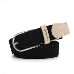 Non-perforated belt ladies all-in-one jeans canvas belt woven elastic pin buckle student slacker cloth belt