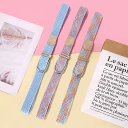 Non-perforated belt ladies all-in-one jeans canvas belt woven elastic pin buckle student slacker cloth belt