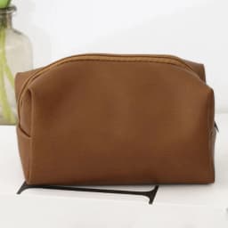New Solid-Color High-End PU Makeup Bag, Large-Capacity Portable Hand-Held Toiletries Storage Bag, One Piece