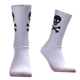 2027 New Skull Non-slip Sports Silicone Seamless Aero Cycling Socks Breathable Pattern Road Bike Racing Socks