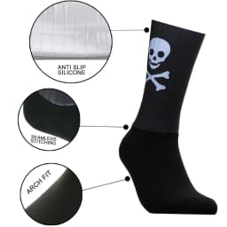2027 New Skull Non-slip Sports Silicone Seamless Aero Cycling Socks Breathable Pattern Road Bike Racing Socks