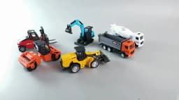 HUINA 1:80 Construction Alloy Diecast Car Model Forklift Roller Dumper Excavator Engineering Agitator Truck Toy Collection Gift