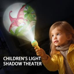 Projection Flashlight, Early Education Puzzle Development Toy, Children Enlightenment Luminous Toy, Cartoon Patterns Projector