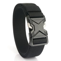 VATLTY 3.4cm Elastic Belt for Men Quick Release Metal Buckle Tactical Outdoor Casual Belt Tight Woven Thin Belt Waistband Male