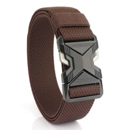 VATLTY 3.4cm Elastic Belt for Men Quick Release Metal Buckle Tactical Outdoor Casual Belt Tight Woven Thin Belt Waistband Male