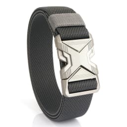 VATLTY 3.4cm Elastic Belt for Men Quick Release Metal Buckle Tactical Outdoor Casual Belt Tight Woven Thin Belt Waistband Male