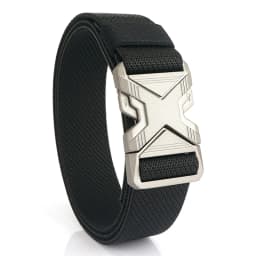 VATLTY 3.4cm Elastic Belt for Men Quick Release Metal Buckle Tactical Outdoor Casual Belt Tight Woven Thin Belt Waistband Male