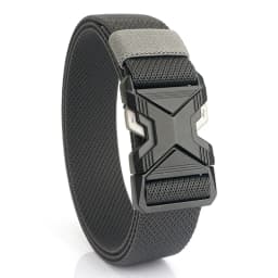 VATLTY 3.4cm Elastic Belt for Men Quick Release Metal Buckle Tactical Outdoor Casual Belt Tight Woven Thin Belt Waistband Male