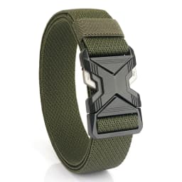 VATLTY 3.4cm Elastic Belt for Men Quick Release Metal Buckle Tactical Outdoor Casual Belt Tight Woven Thin Belt Waistband Male