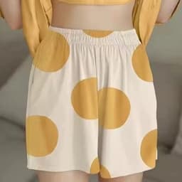 Pajamas Female Short-Sleeved Set of Sweet with Chest Cushion Korean Version of the Cartoon Students Casual Home Wear Loose Large