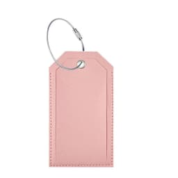 RFID Blocking PU Leather Luggage Tag Suitcase Tags Name Tags with Wire Lanyard and Paper Card Secure Travel Accessories Vacation