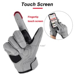 Retro Motorcycle Leather Gloves Perforated Summer Breathable Touch Screen Motobike Cycling Accessories Full Finger Protective