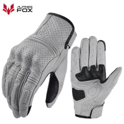 Retro Motorcycle Leather Gloves Perforated Summer Breathable Touch Screen Motobike Cycling Accessories Full Finger Protective