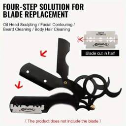 Thumb Manual Razor Straight Edge Haircut Beard Eyebrow Shaver Men Depilation Razor Hairdresser Trimming Replaceable Blades