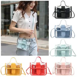Small Women's Small Bag Transparent Jelly Candy Color Square Messager Bag Fashion Clutches PVC Shoulder Bag Crossbody Handbag