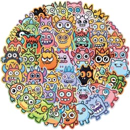 50pcs Cute Little Monsters Cartoon Graffiti Stickers DIY Phone Guitar Laptop Suitcase Cup Waterproof Sticker Kids Toy