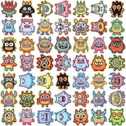 50pcs Cute Little Monsters Cartoon Graffiti Stickers DIY Phone Guitar Laptop Suitcase Cup Waterproof Sticker Kids Toy