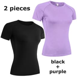 Women's Compression Shirt Short Sleeve Athletic Yoga Running T-Shirt Summer Gym Workout Quick Dry Stretchy Tees Tops Baselayer