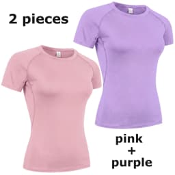 Women's Compression Shirt Short Sleeve Athletic Yoga Running T-Shirt Summer Gym Workout Quick Dry Stretchy Tees Tops Baselayer